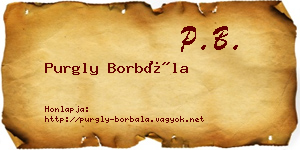 Purgly Borbála névjegykártya