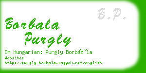 borbala purgly business card